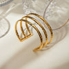 Bracelet Stainless Steel Hammer Pattern Electroplated Classic Fashion Style