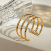 Bracelet Stainless Steel Hammer Pattern Electroplated Classic Fashion Style