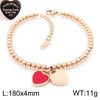 Bracelet Stainless Steel Heart Shaped 18K Gold Plated With Love Water Drops Bell Pattern