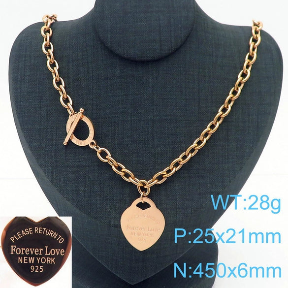 Bracelet Stainless Steel Heart Shaped 18K Gold Plated With Love Water Drops Bell Pattern