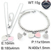 Bracelet Stainless Steel Heart Shaped 18K Gold Plated With Love Water Drops Bell Pattern