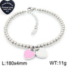 Bracelet Stainless Steel Heart Shaped 18K Gold Plated With Love Water Drops Bell Pattern