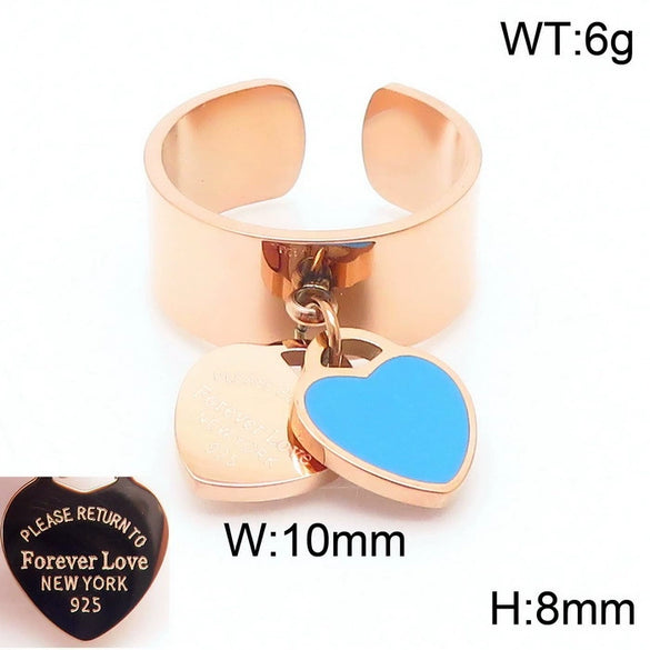 Bracelet Stainless Steel Heart Shaped 18K Gold Plated With Love Water Drops Bell Pattern