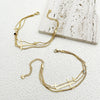 Bracelet Stainless Steel Inlaid Zircon Geometric Leaf Cross Multilayer Electroplated French Retro Minimalist