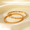 Bracelet Stainless Steel Ins Style Geometric Round Bead Gold Bean Electroplating