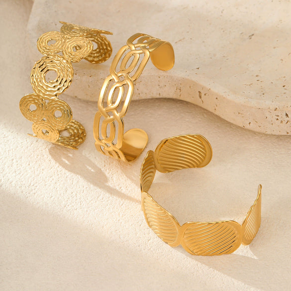 Bracelet Stainless Steel 18K Gold Geometric Electroplating Jewelry For Women