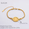 Bracelet Stainless Steel 18K Gold Sunflower Shape Star Pattern Electroplating Unisex