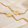 Bracelet Stainless Steel 18K Gold Sunflower Shape Star Pattern Electroplating Unisex