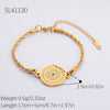 Bracelet Stainless Steel 18K Gold Sunflower Shape Star Pattern Electroplating Unisex