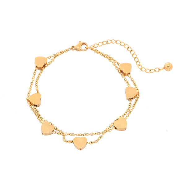 Bracelet Stainless Steel Love Zircon High Grade Titanium Steel Peach Heart Electroplated Couple Fashion