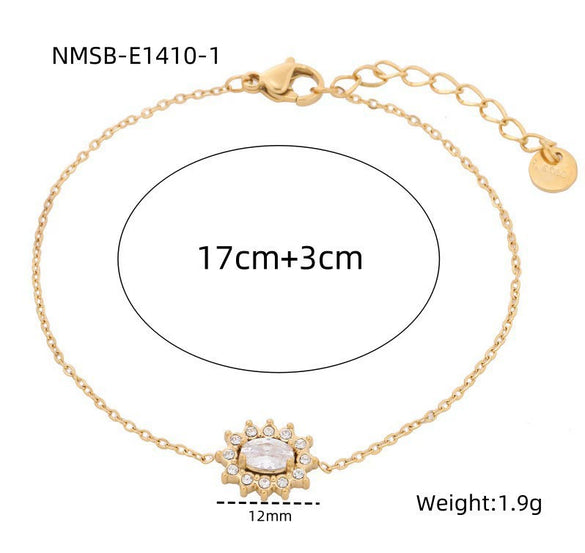 Bracelet Stainless Steel Love Zircon High Grade Titanium Steel Peach Heart Electroplated Couple Fashion