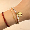 Bracelet Stainless Steel Pearl Beaded Heart Shape Electroplated Jewelry