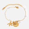 Bracelet Stainless Steel Pearl Chain With Shell Pendant Geometric Style Electroplated
