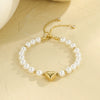 Bracelet Stainless Steel Pearl Heart Shape Geometric Electroplating Women's Fashion Light Luxury