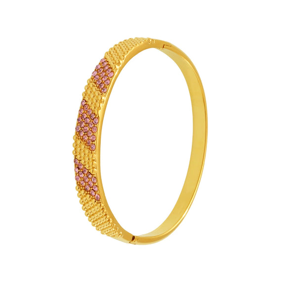 Bracelet 316L Stainless Steel Pink Row Drill 5A Zircon Ultraflash Buckle Electroplating Fashion Geometric Jewelry