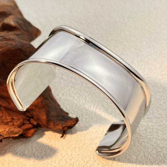 Bracelet Stainless Steel Retro Geometric Electroplating Irregular Glow Wide Open