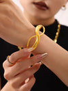 Bracelet Stainless Steel 8Shaped Geometric High Polished Pvd Plated 18K Real Gold Color Retention