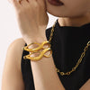 Bracelet Stainless Steel 8Shaped Geometric High Polished Pvd Plated 18K Real Gold Color Retention