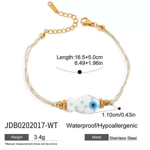 Bracelet Stainless Steel Stacked Style Shell Conch Pattern Electroplated Jewelry