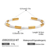 Bracelet Stainless Steel Stacked Style Shell Conch Pattern Electroplated Jewelry