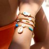 Bracelet Stainless Steel Stacked Style Shell Conch Pattern Electroplated Jewelry
