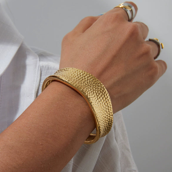 Bracelet Stainless Steel Titanium Steel Electroplating Geometric Ins Style Nonfading Open Design