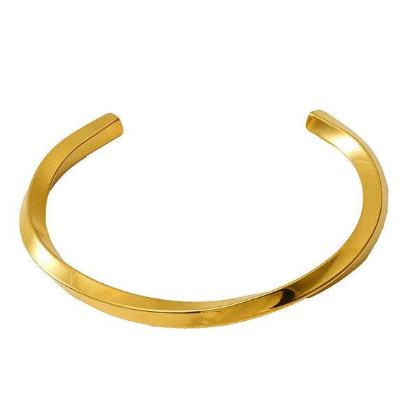 Bracelet Stainless Steel Twisted C Shaped Electroplated Geometric Fashion For Women And Couple