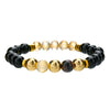 Bracelet Stone Geometric Handmade Retro Black Onyx Citrine Yellow Tiger Eye Unisex