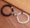 Bracelet Stone Magnet Buckle Geometric Handmade Love Magnetic Pink White Beaded Unisex