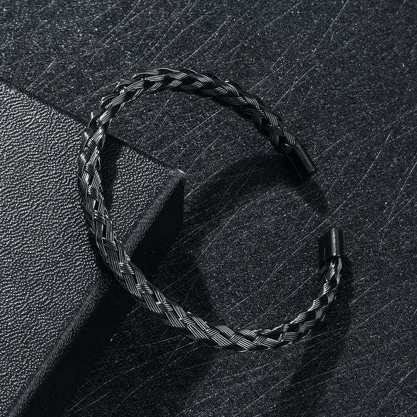 Bracelet Titanium Steel Braided Cshaped Fashion Geometric Electroplated Jewelry