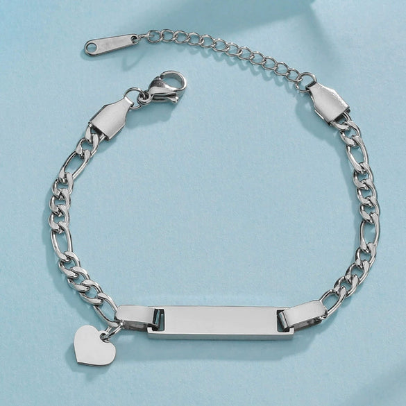 Bracelet Titanium Steel Curved Heart Butterfly Geometric Electroplated For Women