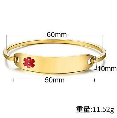 Bracelet Titanium Steel Curved Medical Logo Electroplating