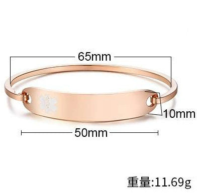 Bracelet Titanium Steel Curved Medical Logo Electroplating