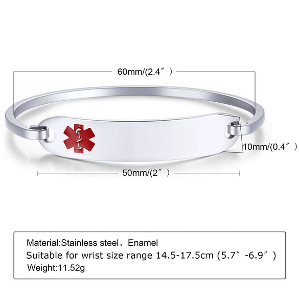Bracelet Titanium Steel Curved Medical Logo Electroplating