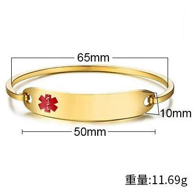 Bracelet Titanium Steel Curved Medical Logo Electroplating