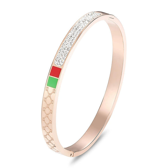 Bracelet Titanium Steel Electroplating Red Green