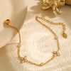 Bracelet 316L Stainless Steel Fourleaf Clover Electroplating Light Luxury Style Zircon