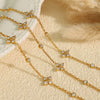 Bracelet 316L Stainless Steel Fourleaf Clover Electroplating Light Luxury Style Zircon