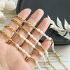 Bracelet 316L Stainless Steel Geometric Beaded Chain Electroplating Freshwater Pearl Women's