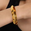 Bracelet 316L Stainless Steel Geometric Electroplated Openended Allmatch Women's Simple Retro