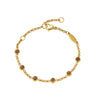 Bracelet Titanium Steel Geometric Electroplated With 18K Gold And Color Zircon
