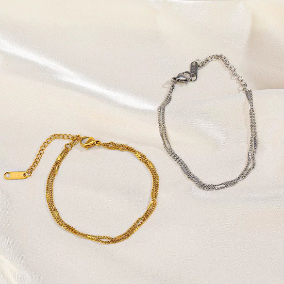 Bracelet Titanium Steel Geometric Electroplated