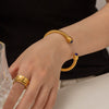 Bracelet Titanium Steel Geometric Electroplating Lapis Lazuli