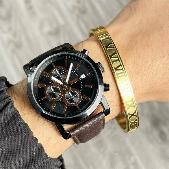 Bracelet Titanium Steel Geometric Electroplating Punk Hiphop Open Couple Men's