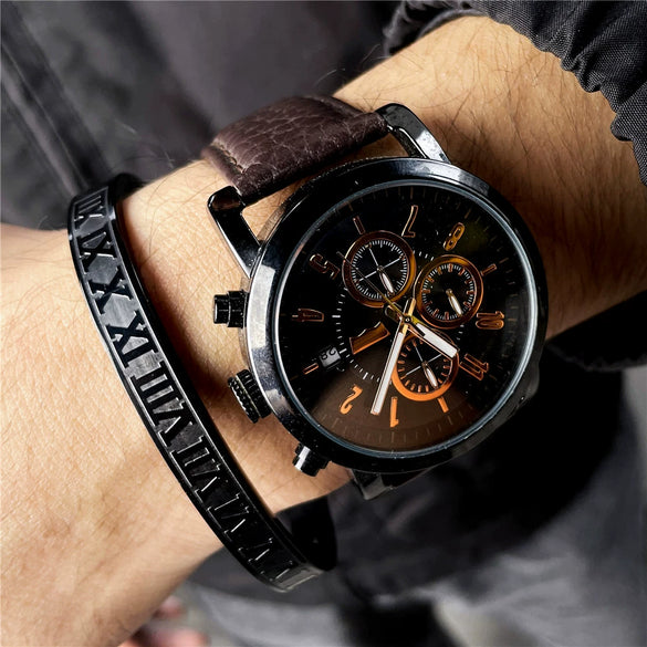 Bracelet Titanium Steel Geometric Electroplating Punk Hiphop Open Couple Men's