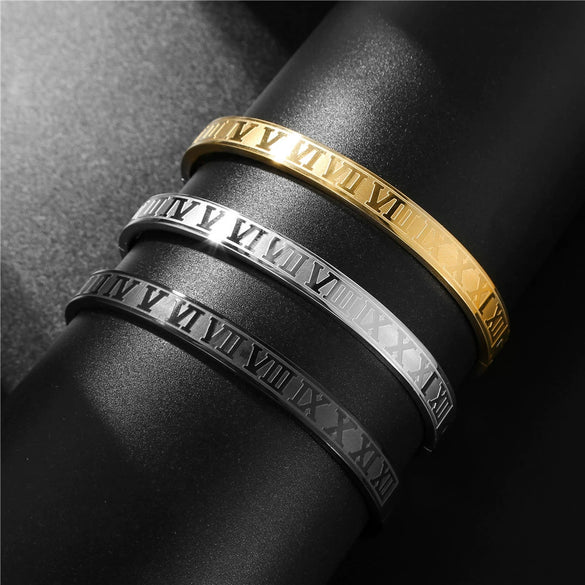 Bracelet Titanium Steel Geometric Electroplating Punk Hiphop Open Couple Men's