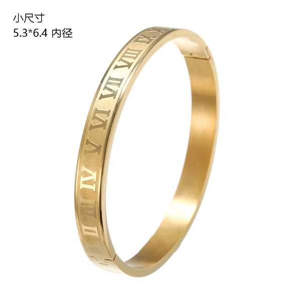 Bracelet Titanium Steel Geometric Electroplating Punk Hiphop Open Couple Men's