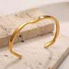 Bracelet 316L Stainless Steel Geometric Pattern Electroplated Natural Curve Lines Irregular Wave Style