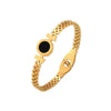 Bracelet 316L Stainless Steel Geometric Simple Style Electroplated Roman Numeral Love Hollow Imitation Strap Design Women's