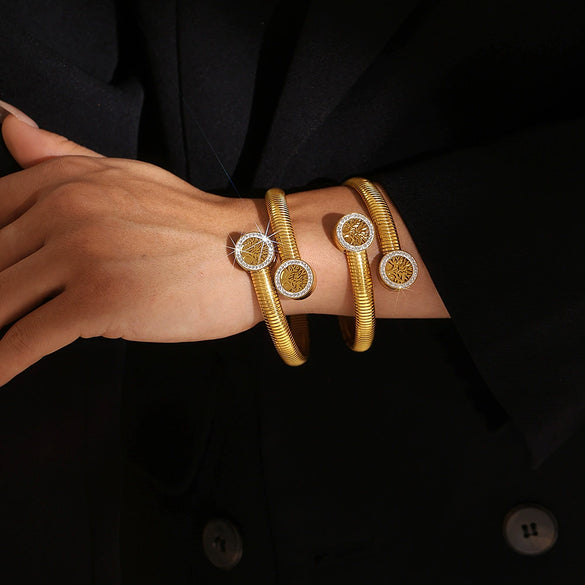 Bracelet 316L Stainless Steel Geometric Simple Style Electroplated